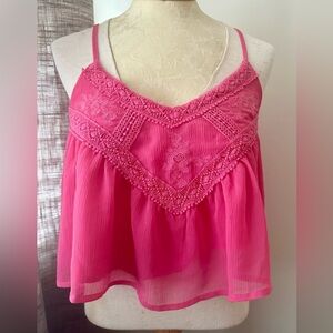 Francesca’s Pink Flowy Top S